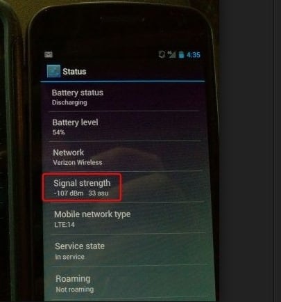 Find the Signal Strength of your Android